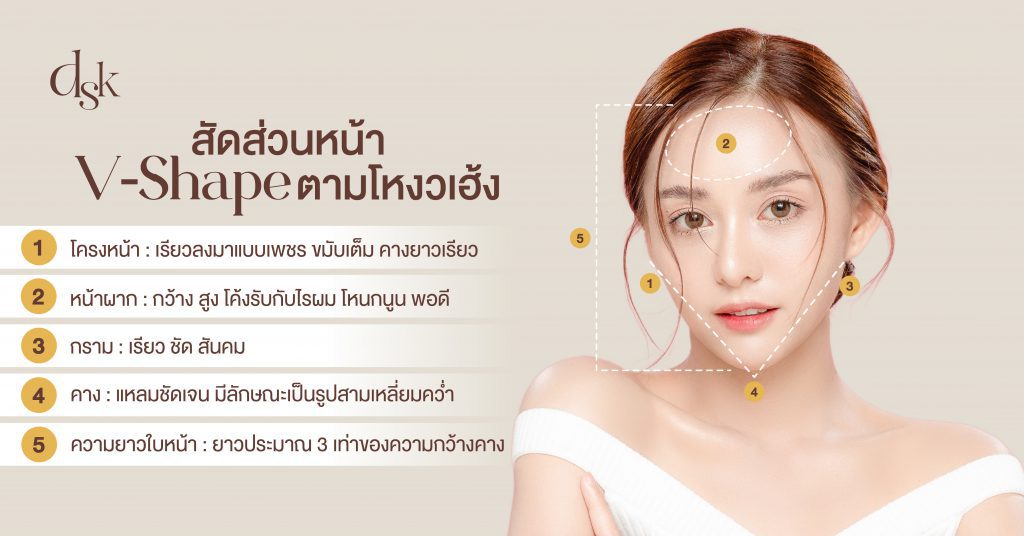 สัดส่วนหน้า V-Shape ตามโหงวเฮ้ง